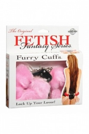3804-11 Наручники металлические Furry Love Cuffs с мехом розовые